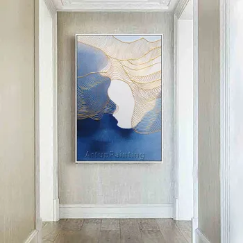 Stil Nordic panza pictura acrilic tablou modern abstract, arta de Perete Imaginile Pentru Camera de zi Decor Acasă caudros decoracion03