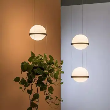 Nordic planta candelabru Cablu Lung Deco Oală lampe suspendue design Modern art Apartament Duplex scară în spirală minge de Sticlă candelabru