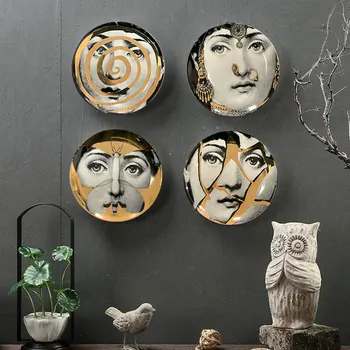 Art aur fata agățat de perete placa italiană figura ceramice decorative placa Restaurant retro decor de perete placa ornamente