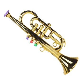 2X Trompeta 3 Tone 3 Chei Colorate de Simulare a Juca Mini Muzicale Instrumente de suflat Pentru Copii Petrecere de Ziua Jucărie de Aur