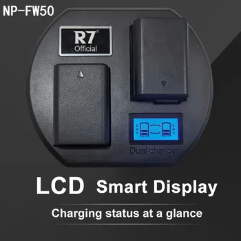R7 2000mAh NP-FW50 NP-FW50 NPFW50 Baterie+LCD Dual Incarcator pentru Sony Alpha a6500 a6300 a7 7R a7R a7RII a7II NEX-3 NEX-3N NEX-5