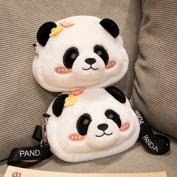 20cm de Desene animate Drăguț Cap de Panda de Pluș Sac de Drăguț Animale de Pluș Gigant Panda Plushies Papusa Anime Moale Jucarii Fete Femei Crossbags