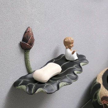 3D moderne Rășină Lotus Cuier de Perete pictura Murala de Perete Ornamente de Săpun de Baie Cârlig Agățat de Perete Meserii Acasă Living Autocolant de Perete Decor