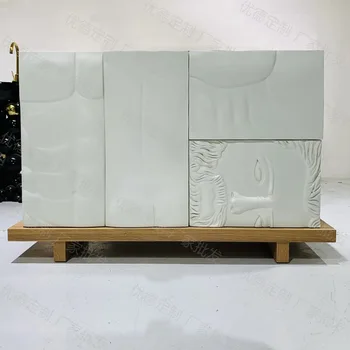 Nordic minimalist modern singură ușă de cabinet dublu sertar alb pridvor dulap camera de zi, partea cabinetului