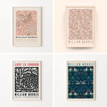 William Morris Print, Dragostea Este Suficient, William Morris Postere, Expoziție De Artă Poster, Vintage Flower Print, Morris L-Scrisoare