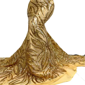 De lux din Africa de Dantelă Tesatura 2023 Înaltă Calitate 5 Metri Nigerian Flori 3D Paiete franceză Tul Material Textil Pentru Petrecerea de Nunta