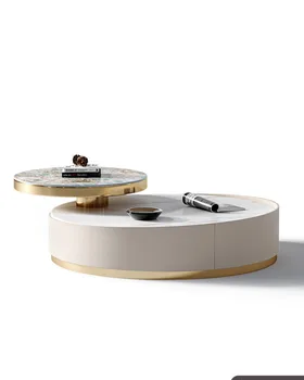 Luxul Modern ceai de masă Simplu rock placă rotundă masă de ceai Dimensiune cerc combinație masă de cafea Designer de mobilier high-end