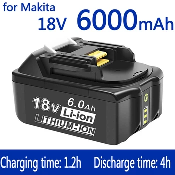 100% Originale makita 18v acumulator de 6000mAh Reîncărcabilă Instrumente de Putere Baterie cu LED baterie Li-ion de Înlocuire LXT BL1860B BL1860 BL1850