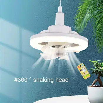 LED Fan Lumină 360° Rotație Plafon Lampă E27 Ventilator Lampa de Control de la Distanță Ventilatorului de Răcire a intensității luminoase de Iluminat pentru Camera de zi