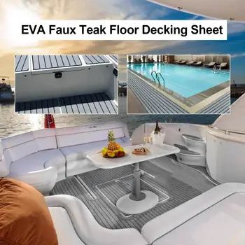2300x1090x6mm gri EVA spuma oceanului nava etaj artificiale punte din lemn de tec mat anti-alunecare rezistent nava accesorii auto-adeziv yacht mat