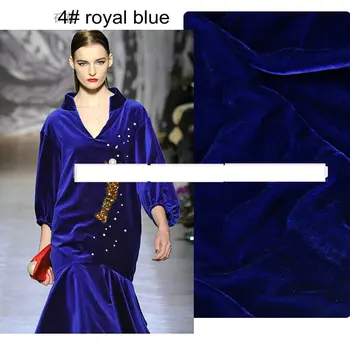 Royal Albastru De Mătase Velou Rochie De Mătase Tesatura Catifea