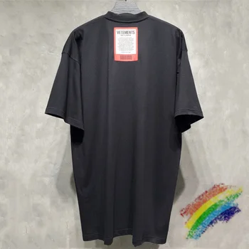 Tesatura grele Vetements T-shirt 1:1 de Înaltă Calitate Supradimensionate Sus Tricouri Brodate Tag Casual Stil de Vara Tricouri