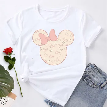 Disney Haine pentru Femei Minnie Mouse Tinere Fete Goth Sus de Desene animate de Ziua Îndrăgostiților T-shirt