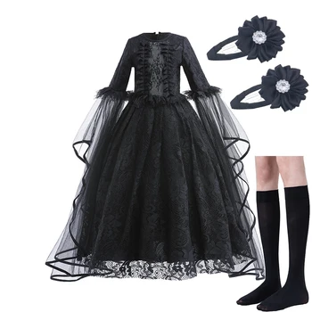 2023 Halloween Dantelă de Lux Rochie Vrăjitoare Malefică Cosplay Costum Vampir Mireasa Copii Printesa Vestidos de Haine pentru Petrecere