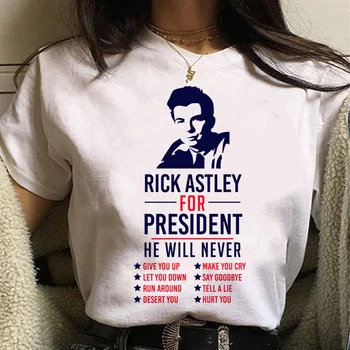 Rick Astley Pentru Președintele tricouri femei Y2K harajuku t-shirt benzi desenate de sex feminin designer de haine anime