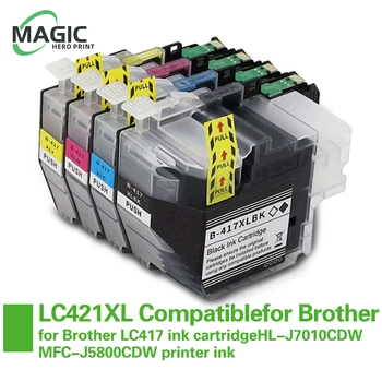 NOUL Cartus Compatibil pentru Brother LC421 LC421XL cerneală cartridgeDCP-J1050DW DCP-J1140DW MFC-J1010DW cerneală de imprimantă