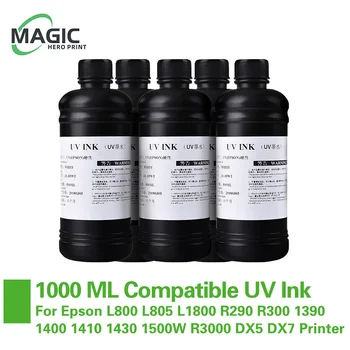 NOUL Flacon 1000ml LED UV cu cerneala UV Luciu de Cerneală Pentru Epson L1800 1390 1410 R280 R330 UV Lac Pentru Toate UV Inkjet capului de Imprimare