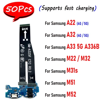 50Pcs, o NOUĂ Încărcare USB Bord Principal Placa de baza Flex Cablu Piese de schimb Pentru Samsung Galaxy A22 A32 4G A33 5G M22 M31S M32 M325F M51 M52