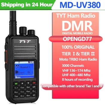 Walkie Talkie TYT MD-UV380 Dual Band MD-380 MD380 Digital DMR Două Fel de Radio Dual Timpul de Emisie-recepție Sunca Opengd77 GPS Opțional