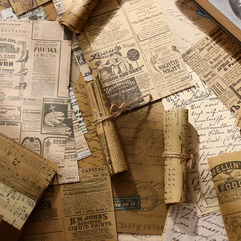 60SHEETS Material Hârtie Antic Literatura Ziarul Mână Cont DIY Decorative Memo jurnalul consumabile 130*80mm