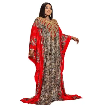 2023 Lux Plus Size Print African Paiete Maxi Rochie pentru Femei Elegante Lady Nunta de Seara Rochii de Partid Musulman Eid Caftan