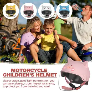 Copii de Motociclete Căști de protecție de Vară de protecție Solară Vehicul Electric de Siguranță Cască de Desene animate Drăguț Copii Căști de protecție Cu Lentile HD Pentru Copii