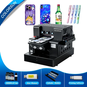 Colorsun A4 Printer UV Flatbed L805 Multifuncțional A4 Imprimanta UV Pentru Imprimare Telefon Caz Sticlă Lemn, Sticlă UV de Imprimare Mașină