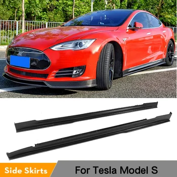 Fibra de Carbon / FRP Ușa Protector Bărbie Kit de Paza praguri Laterale Șorțuri pentru Tesla Model S Sedan de Bază cu 4 Usi 2012 - 2020 2 BUC