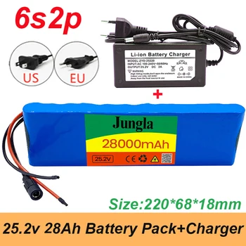 Baterii litiu 6S2P 25.2 V 28Ah 18650 de haute qualité 24V 28000mah cu BMS rapel de velo électrique + chargeur