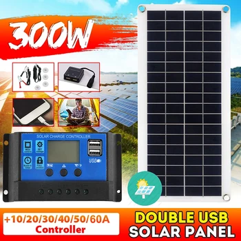 300W Panou Solar 12V Celule Solare 10/20/30/40/50A Controller Panou Solar pentru Masina Yacht Acumulator Barca, Incarcator Exterioare de Alimentare de la Baterie