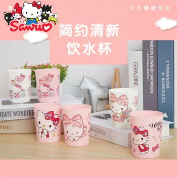 1Set(6buc) Sanrio Melodie Kuromi Hello Kitty Cinnamoroll Pochacco apa de Gura din Plastic PP Periaj Cana de Apa Non-toxice, Eco Cupa