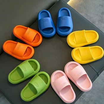 De vară pentru Copii Casual, Papuci de casă Culoare Solidă Respirabil Non-Alunecare de Acasă de Baie Plaja Copii Papuci Moi Băieți Fete Pantofi de Interior