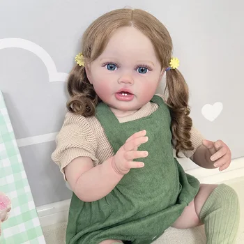 24Inch 60cm Renăscut Baby Copilul Nou-născut Papusa Lottie Printesa Fata de Realiste Soft Touch Piele 3D Art Papusa cu Mâna Radacina Parului