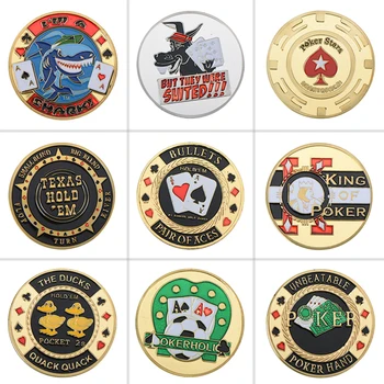Poker Card Guard Protector Cărți de Poker de Metal de Suveniruri Set de Chips-uri Cazinou Moneda de Joc de Poker Hold ' em Accesorii Moneda Norocoasă pentru El