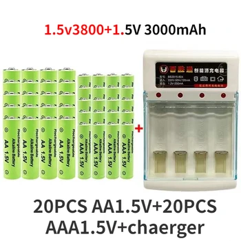 100% Original 1.5 V AA3.8Ah+AAA3.0Ah baterie Reîncărcabilă NI-MH 1.5 V baterii pentru Ceasuri de soareci calculatoare jucării atât pe+transport gratuit